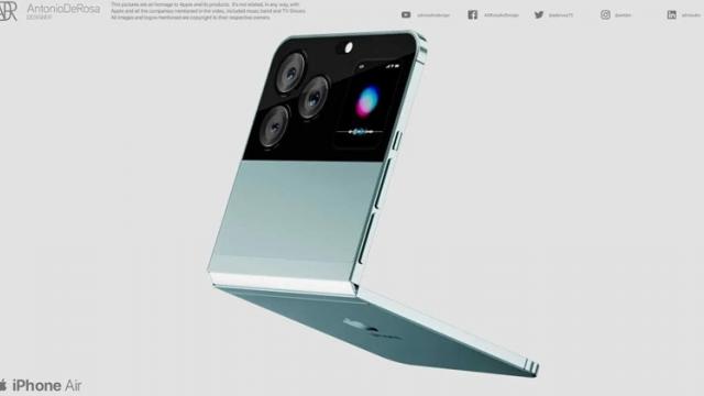 <b>iPhone Air: cum ar putea arăta primul iPhone pliabil cu clapetă</b>În general nu publicăm telefoane concept sau designuri fanteziste care se abat prea mult de la realitate, dar azi facem o excepţie. Iar motivul este autorul acestui concept numit iPhone Air: e vorba despre Antonio de Rosa, designer şi studio 