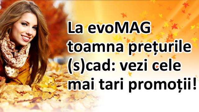 <b>Toamna se numără promoțiile: evoMAG.ro oferă discounturi de până la 15% la telefoane și 8% la tablete</b>Dacă a venit toamna e momentul să ne lepădăm de hainele de vară și să trecem la cele mai călduroase. Ar fi o idee să ne lepădăm și de gadgeturile de vară și să facem și câteva cumpărături online, mai ales că evoMAG.ro are o serie de...