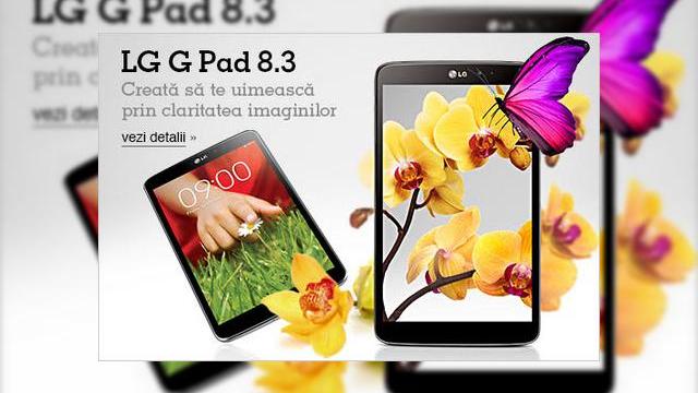 <b>LG G Pad 8.3 - la precomandă pe eMAG</b>LG G Pad 8.3 a fost prezentată la IFA Berlin 2013 și reprezintă dorința companiei sud-coreene de a avea un cuvânt de spus și în privința tabletelor de top cu Android, segmentul situat între 7 și 9 inch. A sosit pe eMAG, la precomandă. &nbsp; LG...