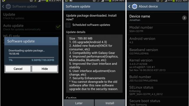 <b>Samsung Galaxy S4 și Galaxy S4 Mini au început să primească Android 4.3 în Canada</b>în cursul zilei de astăzi, atât utilizatorii de Galaxy S4, cât și cei de S4 Mini din Canada au avut motive de bucurie. Update-ul la Android 4.3 a început să fie distribuit de către diverși operatori pentru cele 2 device-uri. &nbsp; Printre...