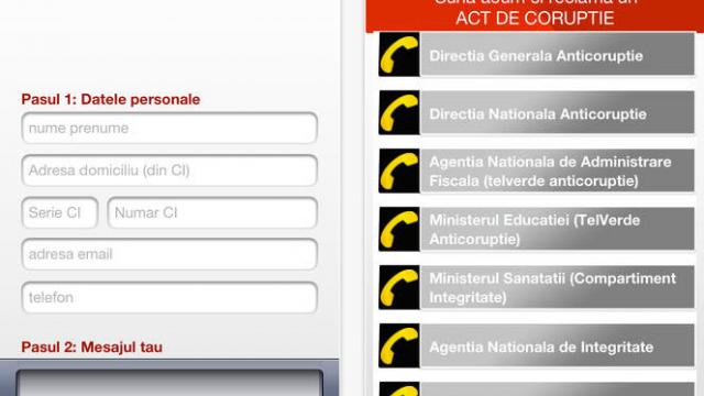 <b>InfoCoruptie, aplicație de semnalare a cererilor de mită pentru iPhone, iPad și Android</b>E cunoscut faptul că România se află destul de sus în clasamentul celor mai corupte națiuni din lume, iar pentru lupta anticorupție a fost lansată acum și o aplicație pentru Android și iOS. Ea se numește InfoCoruptie, iar mai multe detalii...