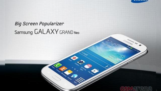 <b>Samsung Galaxy Grand Neo se va lansa luna viitoare</b>știam că Samsung pregătește un nou model Galaxy Grand de ceva vreme, dar iată că azi avem și primele informații solide despre acesta. El va fi un handset Android cu ecran de 5 inch și va fi pus în vânzare la mijlocul lunii viitoare, cel puțin...