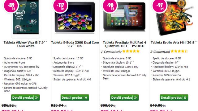 <b>Domo oferă reduceri proaspete la tablete cu toate mărimile de diagonale</b>Domo are o serie de reduceri în această săptămână, cu accentul pus pe tablete. Astfel, dacă vi se pare momentul să faceți o tabletă cadou, aflați că modelele de la acest retailer pierd 20% din preț sau în unele cazuri 150 de lei. &nbsp; Spre...