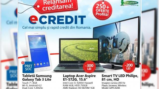 <b>eMAG.ro anunță un preț șoc pentru Galaxy Tab 3 Lite, 599 lei și alte oferte actractive, plus credit rapid și simplu</b>eMAG.ro are o serie de oferte atractive pentru săptămâna în curs, printre care și un preț șoc pentru tableta Samsung Galaxy Tab 3 Lite. Ea costă doar 599.99 lei și aduce un display de 7 inch, 8 GB stocare, WiFi și Android 4.2, plus un procesor...