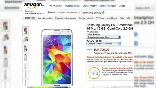 <b>Samsung Galaxy S5 primește primele prețuri pe Amazon Spania; Destul de piperate deocamdată!</b>Avem toate datele care ne interesează legat de Samsung Galaxy S5, în afară de un aspect foarte important: prețul. Ei bine acesta și-a făcut apariția cu câteva ore în urmă, atunci când un retailer britanic și Amazon Spania au publicat câteva...