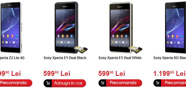 <b>Sony Xperia Z2 și M2 disponibile la precomandă prin QuickMobile.ro; Xperia E1 la vânzare prin același retailer!</b>Retailerul Quickmobile.ro are în oferta 3 terminale Sony Xperia foarte atractive, dintre care două sunt proaspăt anunțate la MWC 2014 și disponibile la precomanda. E vorba despre Sony Xperia Z2 și M2, iar modelul pus în vânzare ese Sony Xperia E1...