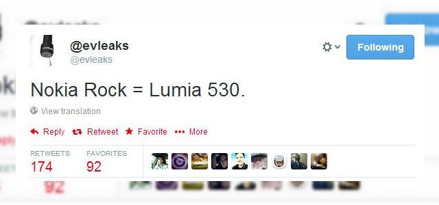 <b>Nokia Lumia 530 confirmat de @evleaks, sub numele de cod Nokia Rock</b>După Nokia Martini iată că apare și Nokia Rock, un nume de cod asociat lui Lumia 530 de această dată, conform faimosului @evleaks. Bănuiesc că acesta este un urmaș al lui Lumia 520 și Lumia 525, acesta din urmă nefiind încă prezent pe toate...