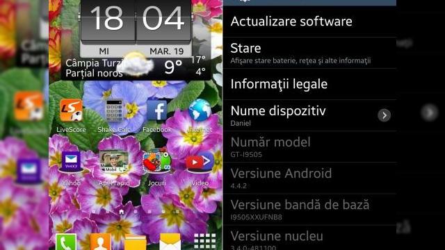 <b>Samsung Galaxy S4 primește actualizarea la Android 4.4.2 KitKat prin Orange România</b>Acum câteva momente, prin intermediul unui cititor fidel am aflat faptul că fostul flagship al companiei coreene Samsung, și anume Galaxy S4, tocmai a început să primească update-ul la Android 4.4.2 KitKat pe cale oficială prin intermediul Orange...
