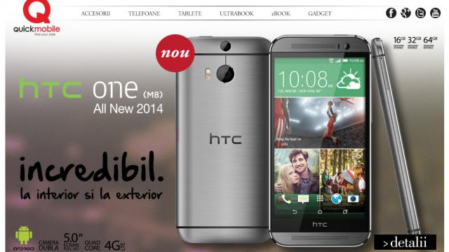 <b>Noul HTC One M8 disponibil acum prin intermediul QuickMobile.ro și evoMAG.ro!</b>Lansat acum câteva zile în Londra, eveniment pe care l-am acoperit de la fața locului, iată că noul HTC One M8 începe încet-încet să fie disponibil și pe plan local, după ce startul vânzărilor a fost dat în magazinele din UK chiar imediat...
