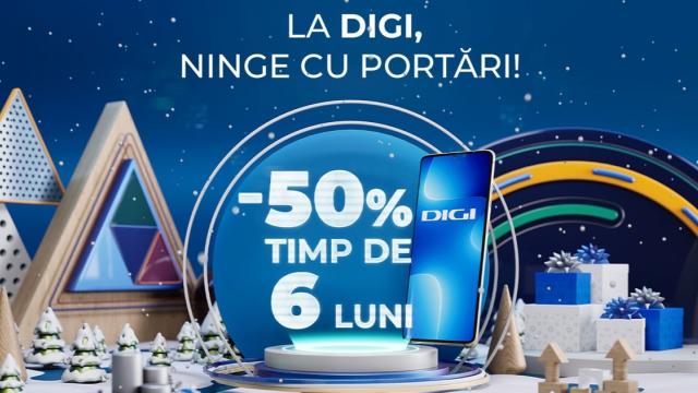 <b>Campania „Rețeaua Națională” revine la DIGI! Discounturi de 50% pentru noii clienți care aleg să își porteze numărul de telefon</b>În sezonul de iarnă, iată că revine campania „Rețeaua Națională” la DIGI. Atât clienții noi, cât și existenți, persoane fizice, pot beneficia astfel de o reducere avantajoasă la portarea în rețeaua mobilă. În periuoada 2 decembrie 2022 - 31 ianuarie 2023