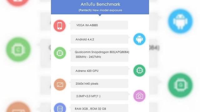 <b>Un device misterios Pantech ajunge În bazele de date ale testului benchmark AnTuTu; acestea scot la iveală un procesor Snapdragon 805, 3 GB RAM și un display Quad HD</b>Se pare că nu doar cei de la LG pregătesc un terminal cu display Quad HD, ci și Pantech, asta daca ne luăm după ultimele rezultate oferite de testul benchmark AnTuTu care scot la iveală un device Pantech care va dispune de un procesor Qualcomm...