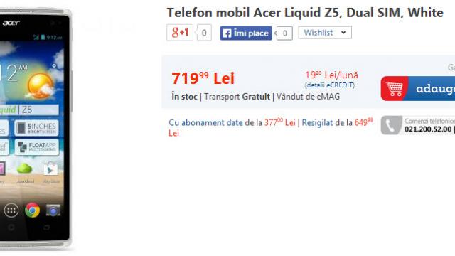 <b>Trei telefoane de marcă cu preț accesibil disponibile În oferta eMAG.ro: Acer Liquid Z5, HTC Desire 310 și Sony Xperia M</b>Dacă v-au mai rămas ceva bani după Paște, atunci puteți achiziționa un telefon mobil cu preț accesibil și dotări destul de bune. eMAG.ro are 3 modele interesate în oferta sa, 3 telefoane de marcă de la HTC, Acer și Sony. Primul este...