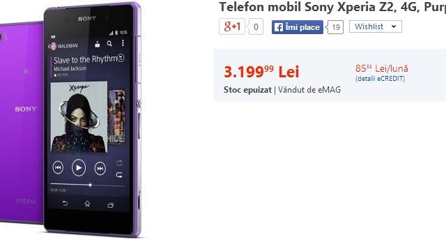 <b>Sony Xperia Z2 disponibil acum și prin intermediul eMAG.ro (inclusiv pe mov)</b>După ce anterior vă aduceam la cunoștiință faptul că Sony Xperia Z2 se regăsește deja în stocurile unui retailer din România, și anume evoMAG.ro, se pare că terminalul în cauză a ajuns și la eMAG.ro, unul dintre cele mai mari magazine...