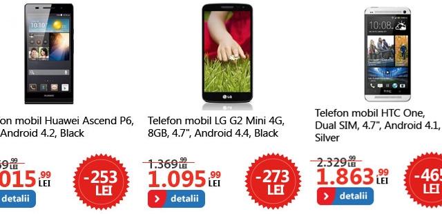 <b>Smartphone-urile cu prețuri reduse oferite de eMAG Încă se mai găsesc În stoc; Nokia Lumia 625 la doar 655 lei și Nokia X sub pragul de 400 lei</b>După ce în cursul zilei de ieri vă prezentam un articol despre reducerile speciale aplicate de către eMAG.ro telefoanelor din stoc, iată că astăzi doar puține dintre acestea mai sunt disponibile. Cum era de așteptat, noile flagship-uri Galaxy S5...