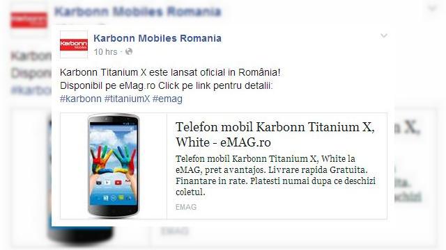 <b>Compania indiana Karbonn Mobile se lansează pe piața din România cu 5 terminale; acestea sunt disponibile prin intermediul eMAG</b>Deși acum ceva timp existau unele zvonuri cu privire la faptul că producătorul indian Karbonn Mobiles ar putea ajunge și pe piața din România în luna aprilie, iată că lansarea pe piață a acestui brand a întârziat ceva luni, dar cu toate...