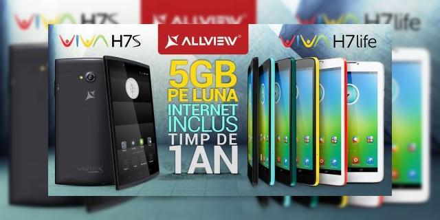 <b>Allview lansează tabletele 3G Viva H7 Life și Viva H7S ce vin cu trafic de date inclus de 5 GB lunar timp de un an</b>Astăzi, 17 iunie, brașovenii Allview anunță lansarea a două noi tablete ce vor aduce la pachet trafic de date de 5 GB lunar timp de un an, fără contract și fără costuri suplimentare, cât și funcția de apelare. Cele două noi produse...