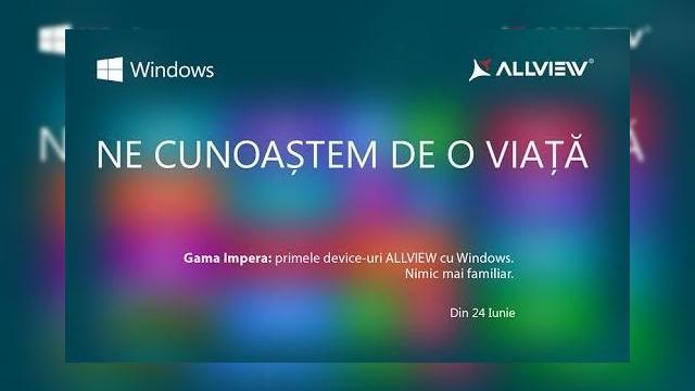 <b>Allview lansează pe 24 iunie prima gamă de produse ce rulează sistemul de operare Windows</b>Acum câteva minute, prin intermediul unei invitații de presă, compania brașoveană Allview ne anunță cu privire la faptul că o primă serie de terminale ce vor rula sistemul de operare Windows se vor lansa pe data de 24 iunie pe plan local. &nbsp;...