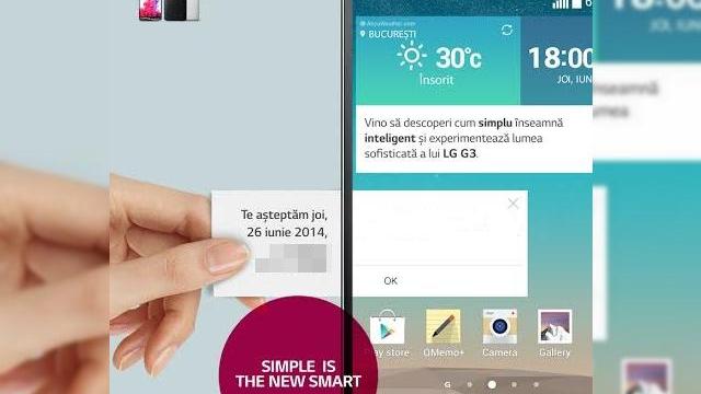 <b>LG G3 va fi lansat oficial pe piața din România În data de 26 iunie În cadrul unui eveniment de presă</b>După ce în cursul zilei de ieri aflam că LG G3 se regăsește deja în oferta unor retaileri români, astăzi ni se aduce la cunoștiință faptul că noul flagship al companiei sud-coreene LG va beneficia de un eveniment de presă special cu ocazia...