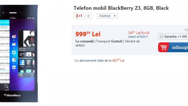 <b>BlackBerry Z3 și Motorola Moto E disponbile acum și prin intermediul eMAG.ro</b>După ce zilele trecute BlackBerry Z3 și Motorola Moto E debutau pe piața românească prin intermediul QuickMobile.ro, respectiv MarketOnline.ro, iată că începând de astăzi cele două noi smartphone-uri sunt prezente și în stocurile eMAG.ro....