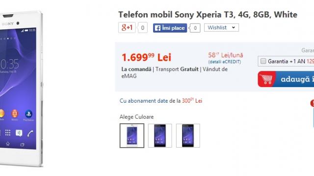 <b>Sony Xperia T3 se regăsește Începând de astăzi și În oferta eMAG, respectiv evoMAG.ro</b>După ce ieri vă informam că Sony Xperia T3 a debutat în stocurile celor de la Quickmobile la un preț de 1.549 lei, începând de astăzi, terminalul în cauză este prezent și în oferta eMAG.ro, respectiv evoMAG.ro. &nbsp; Acest nou terminal lansat...