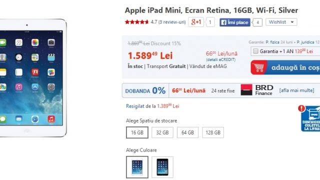 <b>eMAG oferă 15% reducere pentru tabletele iPad Air și iPad Mini Retina</b>De curând, cei de la eMAG.ro au dat startul unei noi campanii de reduceri, campanie numită iPad Summer Promo. După cum din numele acesteia ne putem da seama, produsele aflate la prețuri speciale vor fi o serie de tablete Apple iPad, mai precis...