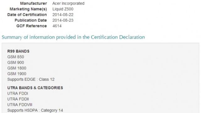 <b>Acer Liquid Z500 primește certificare din partea GFC; vine cu display de 5 inch și va costa 190$</b>Aruncând o privire asupra site-ului Forumului Global de Certificare am descoperit faptul că un nou device pregătit de Acer, și anume modelul Liquid Z500 tocmai a primit certificare din partea agenției mai sus menționate. Din câte se pare, acesta va...