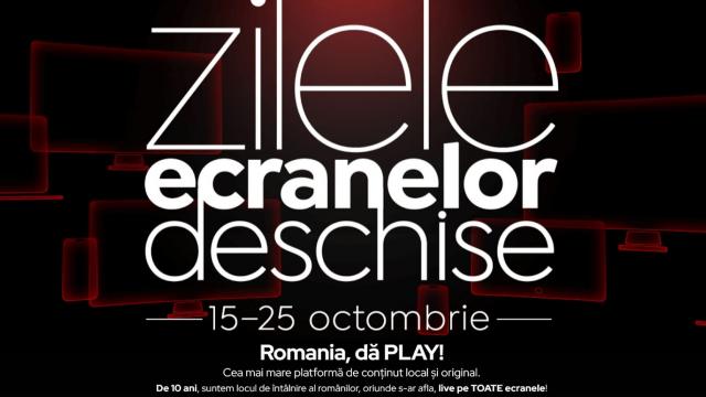 <b>AntenaPLAY e gratuit timp de 10 zile cu ocazia aniversării "Zilele Ecranelor Deschise"</b>AntenaPLAY, una dintre cele mai populare platforme de streaming video din România împlineşte în aceste zile 10 ani şi odată cu acest moment avem parte şi de o ofertă specială. Astfel, între 15 şi 25 octombrie este oferit acces gratuit 
