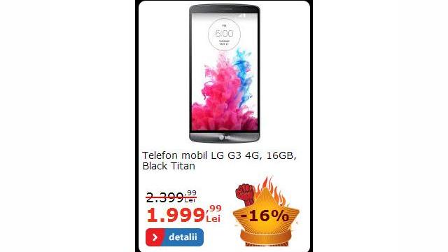 <b>Trei telefoane și trei tablete ce merită atenție În cadrul reducerilor "Revoluția Prețurilor" de pe eMAG</b>LG G3, este o opțiune interesantă la 16% ce a primit-o, acesta se vine la un preț de sub 2000 de lei în acest moment și concurează pentru titlul de telefonul anului pe Mobilissimo.ro. &nbsp; Evident Samsung Galaxy Note 3, cu prețul de 1979 lei, cu...