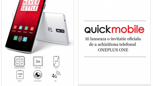 <b>OnePlus One, Sony Xperia Z3 și Xperia Z3 Compact disponibile la comandă prin QuickMobile</b>Deja nu mai este un lucru neștiut faptul că cei de la QuickMobile.ro sunt primii din țară atunci când vine vorba de introducerea în portofoliu a celor mai noi device-uri apărute pe piețele din afară. După ce aceștia au listat la pre-comandă...