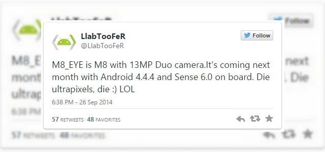 <b>HTC One M8 Eye ar putea sosi cu o cameră foto DUO de 13 megapixeli</b>în timp ce zilele trecute, HTC ne prezenta prin intermediul unui teaser detalii despre rivalul pregătit pentru camera video GoPro, device ce va debuta în cadrul unui eveniment pe data de 8 octombrie, potrivit unor speculații, în cadrul aceluiași...