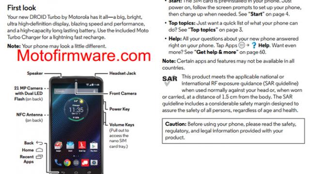 <b>Manualul lui Motorola Droid Turbo ajunge pe web; acesta dezvăluie prezența unei camere foto de 21 megapixeli</b>Din câte putem vedea, în ultimul timp, cei de la Motorola lucrează intens la dezvoltarea unor noi device-uri foarte atractive. Pe lângă Moto Shamu, device despre care se speculează faptul că va ajunge pe piață sub branding Nexus, astăzi aflăm...