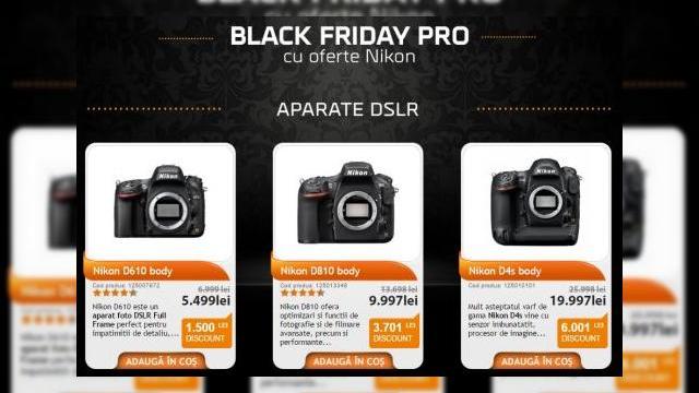 <b>F64 dă startul campaniei de reduceri Black Friday Pro; discount-uri masive pentru aparatele foto profesionale</b>Deși adevăratul Black Friday este programat pentru ultima zi de vineri din luna noiembrie, pe piața din România, acest fenomen este întâlnit din ce în ce mai des, denumirea de Black Friday fiind preluată de mai toți retailerii cu ocazia debutului...
