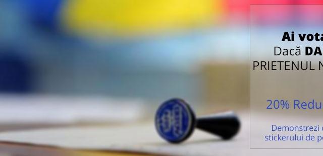 <b>Campanie inedită de reduceri la FunGadgets.ro: 20% reducere dacă ai votat la alegeri</b>știți probabil că în ziua votului la alegerile prezidențiale diferite baruri sau restaurante acordau reduceri dacă vă duceați cu buletinul și arătați că ați votat. Ei bine, acum și magazinele de gadgeturi fac același lucru, iar...