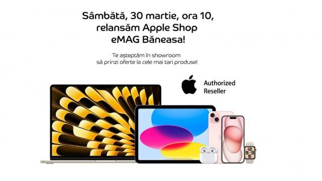 <b>eMAG redeschide Apple Shop Băneasa și te așteaptă cu super reduceri mâine pe 30 martie de la ora 10:00 dimineața</b>Aflăm astăzi prin intermediul celor de la BF.ro despre ofertele speciale pe care eMAG le-a pregătit pentru ziua de mâine în Băneasa Shopping City, centrul comercial din București care va găzdui evenimentul de redeschidere al magazinului
