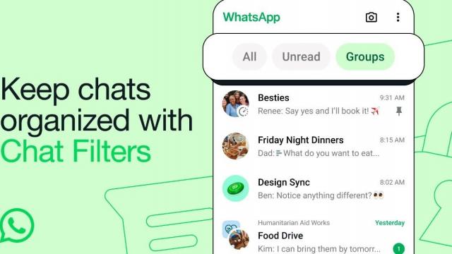 <b>WhatsApp aduce filtre pentru o organizare mai bună a chat-urilor în aplicația mobilă</b>O nouă actualizare WhatsApp pare că e pregătită. Meta a anunțat integrarea filtrelor pentru o organizare mai ușoară a chat-urilor în aplicația mobilă pentru iOS și Android. Adevărul e că zona de chat s-a aglomerat destul de tare, existând acum tot felul