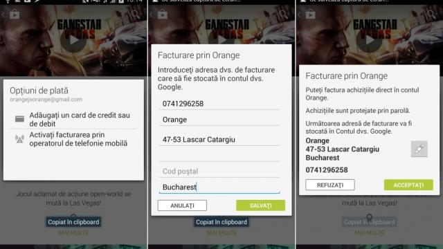 <b>Clienții Orange pot achita de acum Înainte aplicațiile din Google Play folosind creditul de pe cartela pre-pay sau abonament</b>Astăzi, 18 decembrie, operatorul Orange România introduce un nou serviciu pentru clienți, mai precis posibilitatea de achitarea a jocurilor și aplicațiilor din Google Play folosind o cartelă pre-pay sau un abonament, urmând ca suma de plată să...