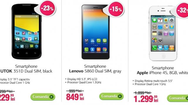 <b>Clickshop aduce noi discount-uri pentru smartphone-urile din stoc; terminale dual-SIM cu prețuri ce pornesc de la 229 lei</b>Astăzi, cei de la Clickshop anunță o nouă campanie de reduceri prin care beneficiem de smartphone-uri cu prețuri speciale, printre acestea regăsindu-se atât modele single-SIM, cât și variante dual-SIM pentru cei care doresc să fie în...