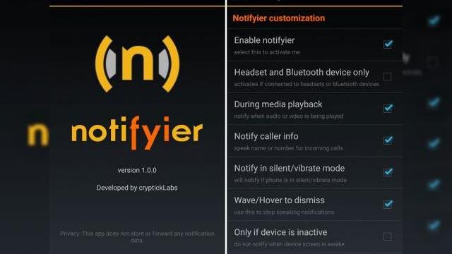 <b>Notifyier este o aplicație Android care transformă textul În notificări vocale În limba romană</b>Notifyier este o aplicație interesantă descoperită astăzi în Play Store și care transforma textul în notificari vocale în limba romană. Softul e disponibil gratuit aici și vine de la Cryptick Labs, cu o interfață foarte simplă. ...
