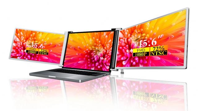 <b>Multitasking la nivelul următor, cu acest display dual pentru laptop-ul tău, acum la reducere pe Cafago</b>Ideea de a extinde spațiul de lucru folosind un extra monitor nu este nouă, iar acum există asemenea soluții și pentru laptop-uri, precum acest setup găsit astăzi la ofertă pe Cafago. Îți adaugă două display-uri în extremitățile laptop-ului 