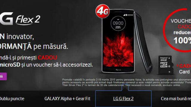 <b>LG G Flex 2 disponibil acum la precomandă la Vodafone România</b>Faimosul telefon LG G Flex 2, cel care se poate &icirc;ndoi, curba şi are spatele regenerabil după zg&acirc;rieturi a fost oferit la precomandă de către Vodafone Rom&acirc;nia, &icirc;ncep&acirc;nd de astăzi. Terminalul poate fi precomandat...