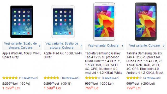 <b>eMAG.ro oferă reduceri atractive la tablete, scăzând până la 35% din preţul lor, inclusiv modele Apple şi Samsung</b>eMAG.ro are o nouă serie de reduceri &icirc;n perioada următoare, tăind 35% din preţul tabletelor pe care le vinde. Pe listă se află şi modele Apple şi Samsung, dar şi terminale cu preţ accesibil. &nbsp; Modelele Samsung vin cu p&acirc;nă la...