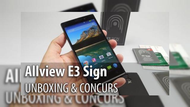 <b>Allview E3 Sign unboxing & concurs: primul telefon cu scanner de amprente de la Allview scos din cutie, vine cu accesorii atractive (Video)</b>Imediat cum a fost anunţat handsetul Allview E3 Sign, el a ajuns la Mobilissimo.ro, unde a primit un unboxing pe care îl puteţi viziona mai jos. În plus, vă oferim acest telefon la concurs, astfel că veţi fi printre primii care pun...