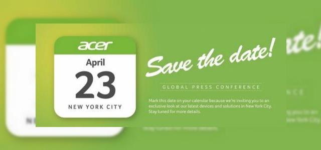 <b>Acer pregătește un eveniment de presă pe data de 23 aprilie în New York</b>Deși &icirc;n cadrul show-ului Mobile World Congress cei de la Acer au venit cu o serie de produse interesante, ca și modelele Liquid Z520 și Liquid Jade Z, se pare că producătorul mai are ceva pregătit pentru noi.&nbsp; &nbsp; Aceștia tocmai au...