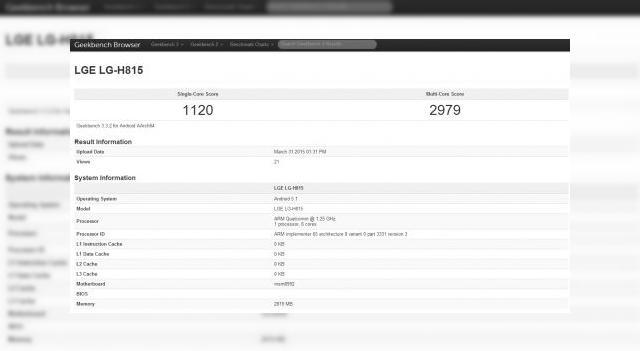 <b>LG G4 îşi dezvăluie iar dotările într-un benchmark, de această dată în GeekBench 3; Se reconfirma procesorul Snapdragon 808</b>Cu c&acirc;teva zile &icirc;n urmă o serie de specificaţii ale lui LG G4 &nbsp;apăreau pe web, datorită unui leak din benchmark-ul GFXBench. &Icirc;n acel moment handsetul apărea sub numele de cod F500x, iar acum &icirc;l vedem din nou pe G4, cu...