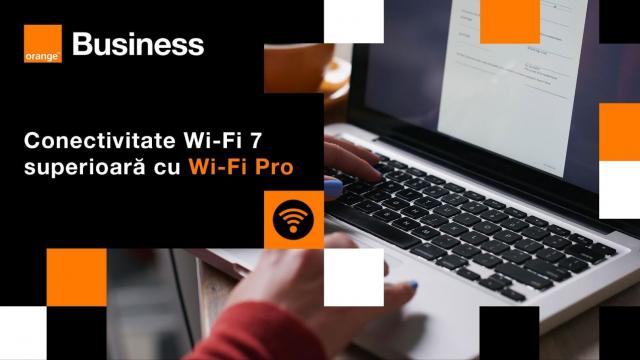 <b>Orange oferă Wi-Fi 7 pentru business-urile din România </b>Orange România a anunţat o soluţie locală cu tehnologie Wi-Fi 7 pentru clienţii săi din ţara noastră. Serviciul include abonamentul de business Wi-Fi Pro, care vine cu viteze actualizate, dar şi echipamente Wi-Fi 7 enterprise pentru