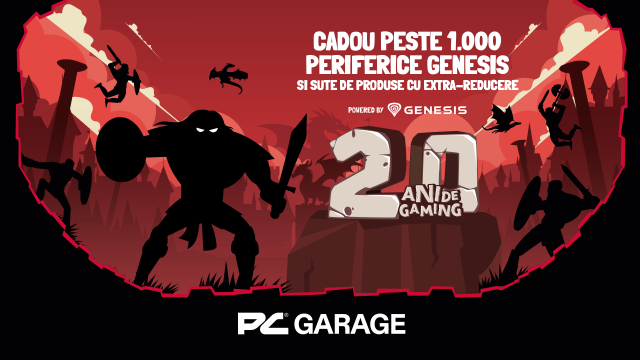 <b>Aniversarea PC Garage de 20 de ani este sărbătorită cu premii! Peste 1000 de periferice oferite cadou la achiziții</b>La mijloc de lună octombrie iată că PC Garage vine cu oferte speciale, după cum aflăm via BF.ro, asta pentru a marca aniversarea sa de 20 de ani. Cu ocazia acestui moment aniversar, compania oferă cadou peste 1.000 de periferice 