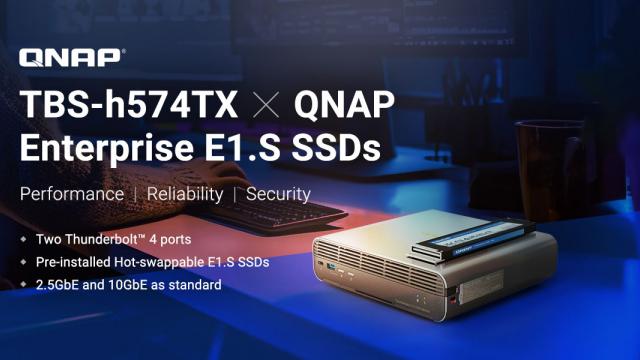 <b>Ia editarea video pe SSD cu tine prin NASbook-urile QNAP: 19.2 TB de stocare, pentru editori video</b>QNAP Systems, un reper în zona de computing şi stocare a prezentat recent noile modele de NASbook all-flash TBS-h574TX. Aceste medii de stocare enterprise vin dotate din fabrica cu SSD-uri enterprise E1.S şi ating capacităţi de 9.6 