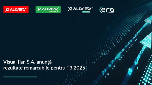 <b>Allview (Visual Fan) și-a triplat veniturile în al treilea trimestru din 2025; Proiectele fotovoltaice și CityZEN trag în sus rezultatele</b>La nivel individual, Visual Fan, companie listată pe AeRO și cunoscută în principal pentru brandul Allview, un profit spectaculos. Vorbim despre un profit net de 8,96 milioane lei, comparativ cu 2,18 milioane lei în aceeași perioadă din 2024