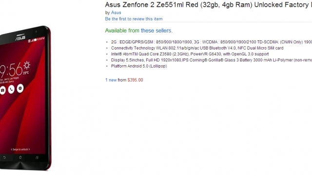 <b>ASUS ZenFone 2 în versiunea cu 4 GB RAM se vinde pe Amazon la preţ sub 400 de dolari</b>Versiunea de 5 inch a lui ASUS ZenFone vine cu un foarte atractiv preţ de 158 de dolari, dar dacă stăm şi ne g&acirc;ndim puţin nici modelul high end cu 4 GB RAM nu sună deloc rău la preţul aplicat acum pe Amazon. &nbsp; E vorba despre un preţ de...