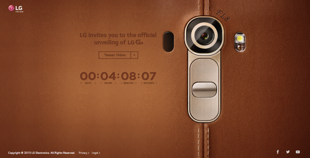 <b>LG G4 se lansează astăzi, cu spate din piele şi cameră de 16 MP promiţătoare; Posibil să vedem şi un live stream în câteva ore</b>De vreme ce azi e 28 aprilie, a venit şi ziua cea mare a lansării lui LG G4, &icirc;n cadrul unui eveniment oficial al companiei sud coreene. Acesta debutează la ora 18 (ora Rom&acirc;niei) şi nu e exclus să vedem şi un live streaming. A fost...